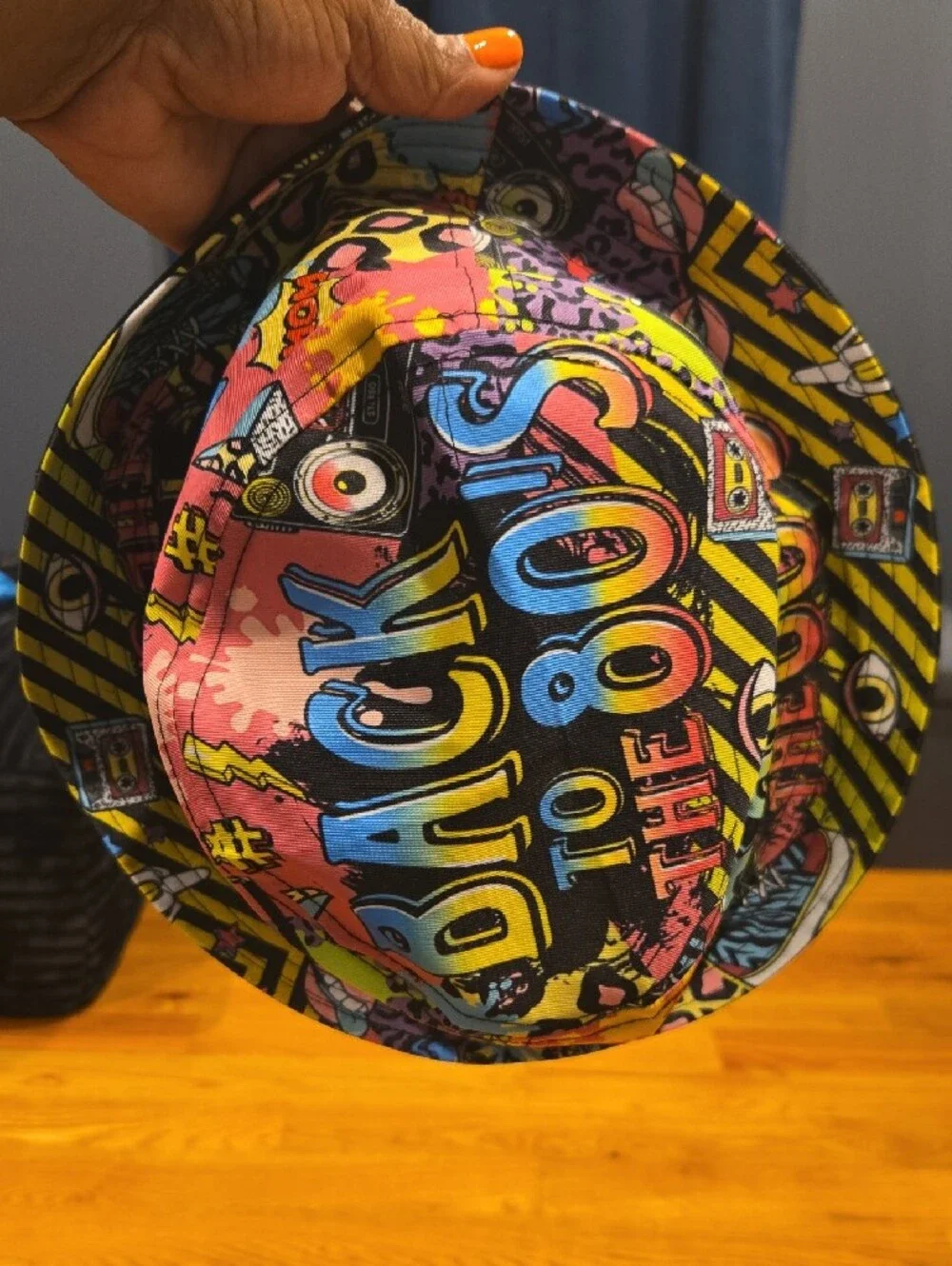 Adult 'Back to 80s' Colorful Graphic Bucket Hat